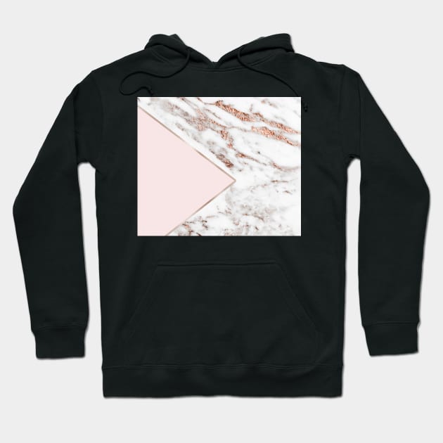 Blush pink geo - rose gold marble Hoodie by marbleco